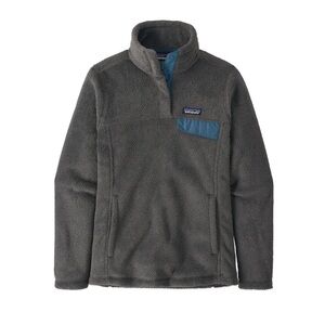 Patagonia Re-Tool SnapT Gray Fleece Pullover with Blue Pocket